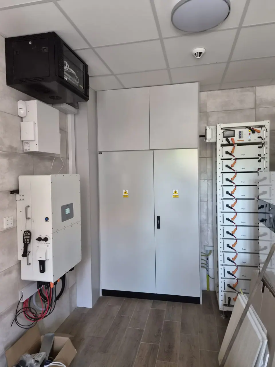 Rozdzielnia elektryczna, szafa sieciowa i urządzenia instalacji energetycznej